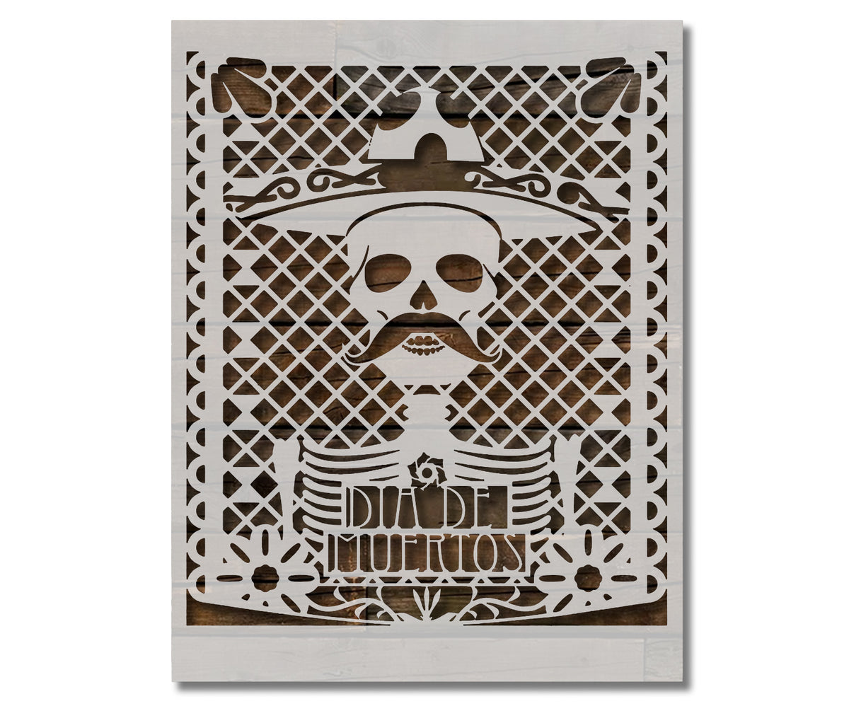 Papel Picado Dia De Muertos Day Of Dead Stencil (592) – Stencilville dia-de-los-muertos-woman-mexican-sugar-skull-with-flowers-diy-cookie-wall-craft-stencil-3-5-inch-walmart-com