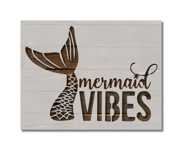 Mermaid Vibes Tail Scales Stencil (634)