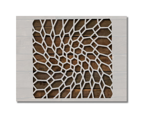 Illusion Honeycomb Bent Wavevs Distorted  Stencil (643)