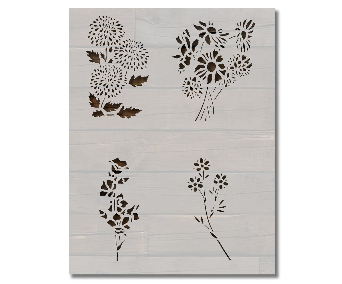 Flowers Floral Roses Flower Pattern 9 Stencil (765) – Stencilville