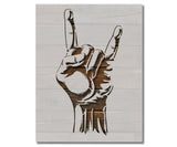 Rock and Roll Horns Hand Gesture Stencil (1007)