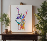 Rock and Roll Horns Hand Gesture Stencil (1007)