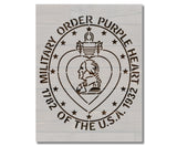 Purple Heart Military Order Veteran Stencil (110)