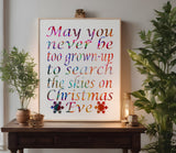 Christmas Eve Never Too Old Snowflake Custom Stencil (135)