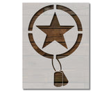 US U.S. United States Army with Dog Tags Tag Stencil (142)