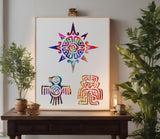 Mexico Mexican Maya Mayan Aztec Symbol 8.5 x 11 Custom Stencil (144)