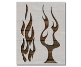 Large Flames Flame Biker Fire Custom Stencil (149)