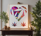 Love Heart Marijuana Pot Leaf Leaves Custom Stencil (14)