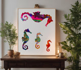 Seahorse Sea Horse Seashell Sea Shells Multiple Stencil (176)