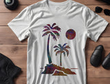 Palm Trees Tree Beach Sun Moon Stencil (195)