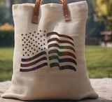 USA US American Flag Waving Wave Wavy Stencil (199)