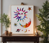 Celestial Sun Moon Stars Ouija Board Stencil (239)