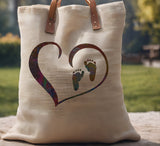 Baby Feet Foot Prints Footprints in Heart Stencil (258)