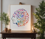 Indian Chief Head Custom Stencil (265)