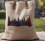 Forest Line Pine Trees Smokey Mountains Stencil (269)