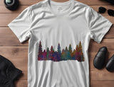 Forest Line Pine Trees Smokey Mountains Stencil (269)