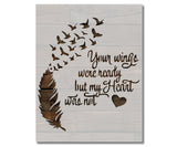 Wings Ready Heart Not Feather Birds Custom Stencil (293)