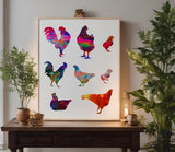 Chickens Rooster Hen Peeps 8.5" x 11"Stencil (30)