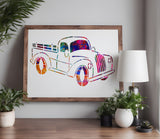 Old Vintage Truck #2 - Custom Stencil (333)