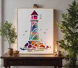 Nautical Lighthouse Light House Custom Stencil (35)