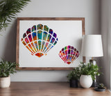 Scallop Clam Seashell Sea Shell Stencil (403)