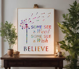 Dandelion See Weed Wish BELIEVE Custom Stencil (422)
