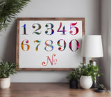 2" Tall Old Typeface Type Numbers Custom Stencil (459)