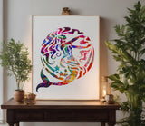 Tribal Artistic Mermaid and Moon Custom Stencil (45)