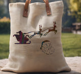 Santa Claus Sleigh Reindeer Christmas Stencil (473)