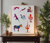 Desert Animals Lizard Snake Cactus Custom Stencil (47)