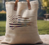 Distressed US United States American Flag Stencil (490)