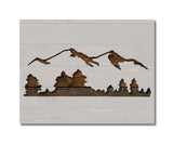 Mountains Mountain Trees Tree Line Custom Stencil (50)