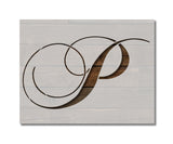 Large Big Script Cursive Letter P Custom Stencil (517)