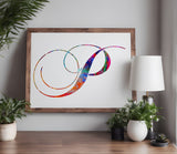 Large Big Script Cursive Letter P Custom Stencil (517)