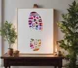 Shoe Print Foot Boot Stencil (518)