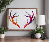 Deer Buck Antlers Horns Stencil (521)
