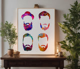 Men Beards hair hat Stencil (522)