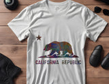 California Republic Flag Bear Star Stencil (527)