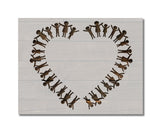 Children Heart Holding Hands Stencil (530)