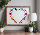 Children Heart Holding Hands Stencil (530)