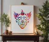 Evil Clown Smiling Stencil (531)