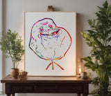 Comic Rage Crying Forever Alone Face Drawing Stencil (532)