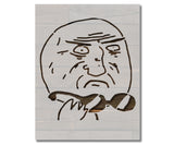 Comic Rage OMG Glasses Face Drawing Stencil (534)