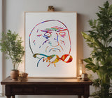 Comic Rage OMG Glasses Face Drawing Stencil (534)