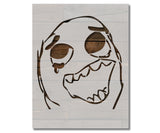 Comic Rage Happy Face Tears Joy Drawing Stencil (535)