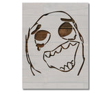 Comic Rage Happy Face Tears Joy Drawing Stencil (535)