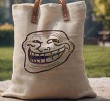 Comic Rage Troll Face Smiling Drawing Stencil (537)