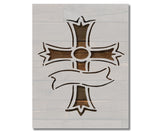 Cross Banner Jesus Stencil (539)