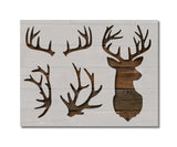 Deer Antlers Mount Wall Stencil (541)