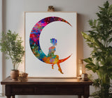 Fairy Crescent Moon Stencil (545)